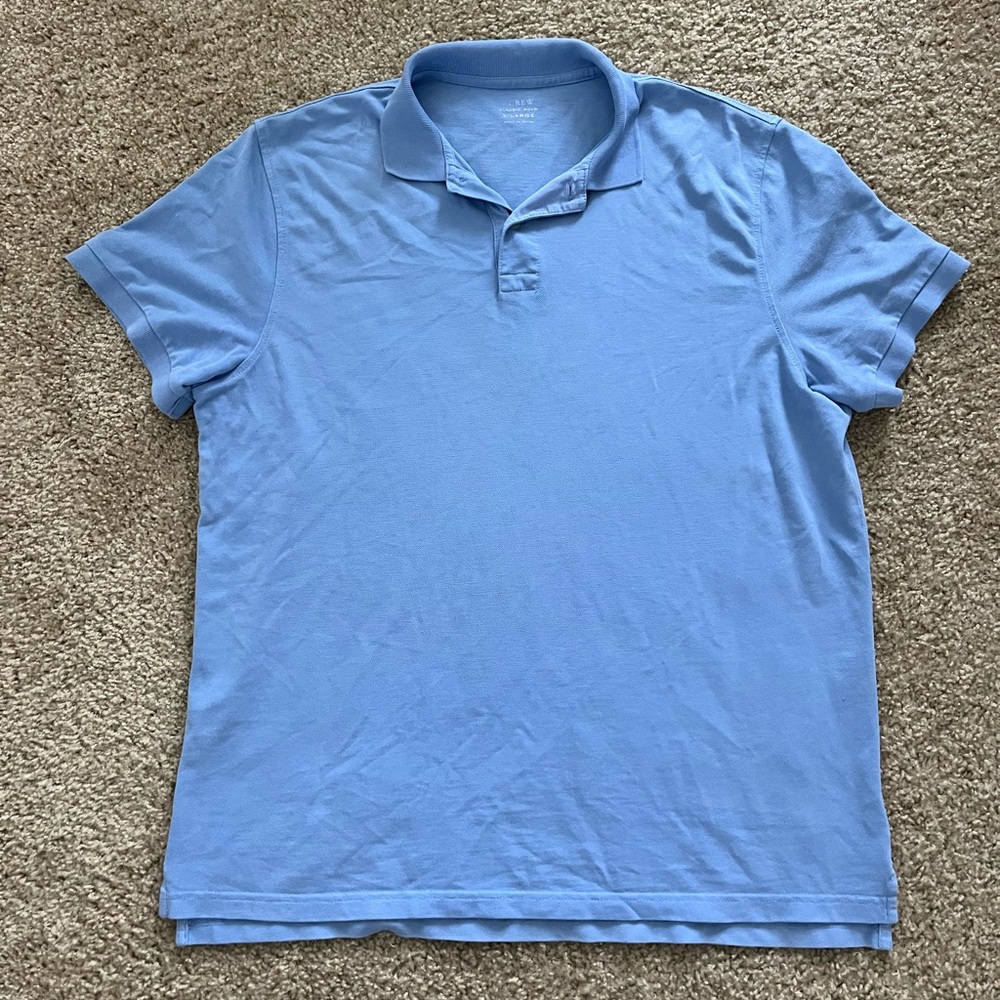 J. Crew Blue Cotton Classic Polo Shirt